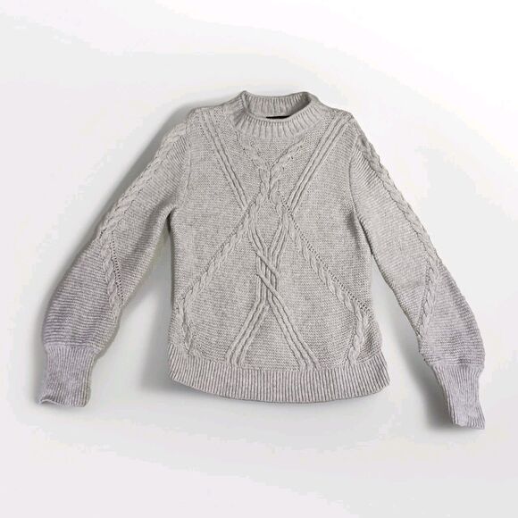 Banana Republic Womens Sweater Sz M Wool Alpaca Blend Cable Knit Old Money Cozy - Picture 1 of 12